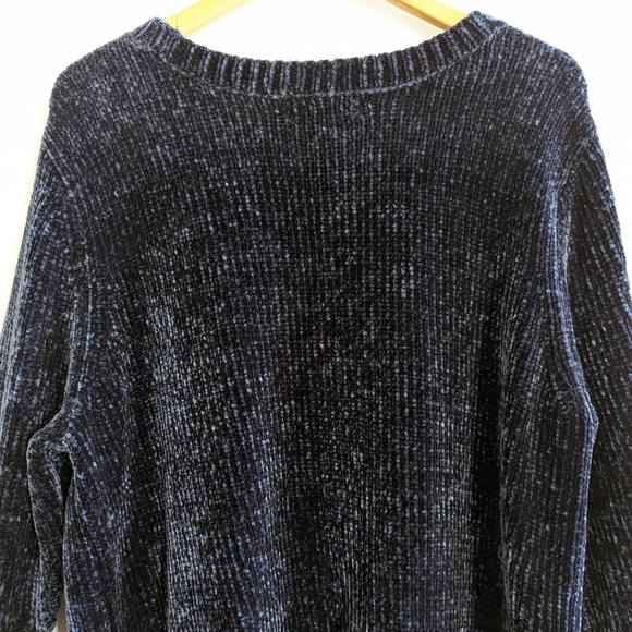 Orvis Scoop Neck Chenille Sweater XXL Navy Blue Super Soft Knit Plus Curvy - Picture 7 of 15